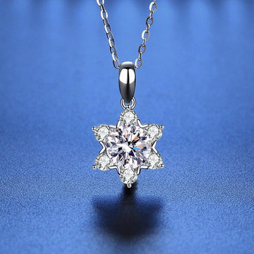 1 Carat VVS D Color High Quality Moissanite Diamonds Snowflake Star of David Design Pendant - Fine Jewellery - The Jewellery Supermarket